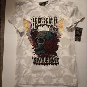 🆕☠️Rebel Vengeance Rhinestones Graphics Tee